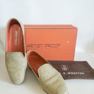 Stubbs & Wooten Flat Shoe Loafer Raya Shagreen Stingray Artists Proof Size 7B